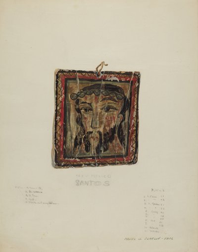 Kis Christo Head - Retablo, c. 1940. alkotó: Majel G. Claflin
