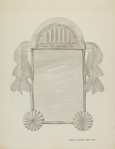 Kis bádogkeretes tükör, c. 1937. alkotó: Majel G. Claflin