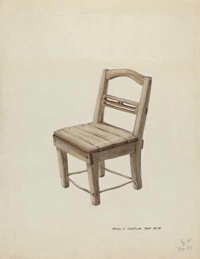 Kis faszék, c. 1937. alkotó: Majel G. Claflin