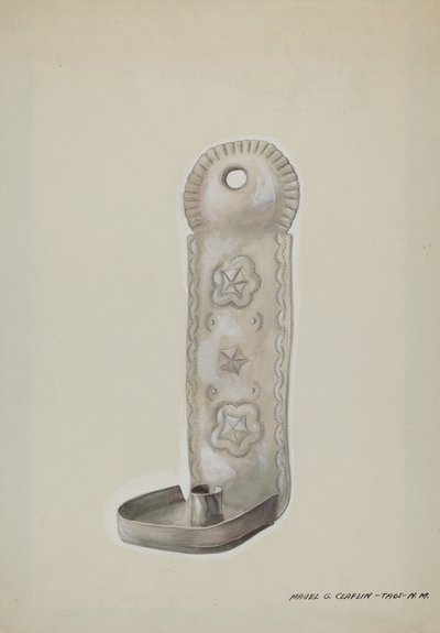 Ón gyertyatartó, c. 1937. alkotó: Majel G. Claflin