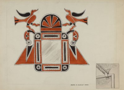 Bádog tükörkeret, c. 1937. alkotó: Majel G. Claflin