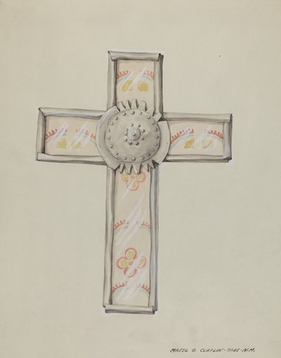 Tin & Wall Paper Cross, c. 1937. alkotó: Majel G. Claflin