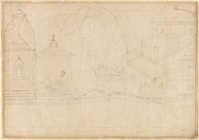 Indrajit felajánlásokat tesz: Folio a Lanka ostroma sorozatból, kb. 1725. alkotó: Manaku