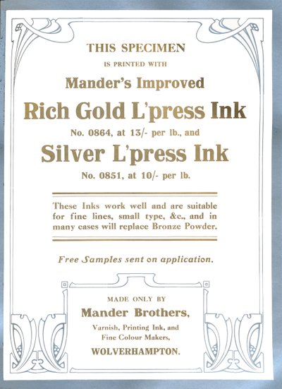 Mander Brothers hirdetése, 1919 alkotó: Mander Brothers