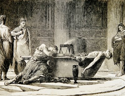 Seneca halála (metszet) alkotó: Manuel Domínguez Sánchez