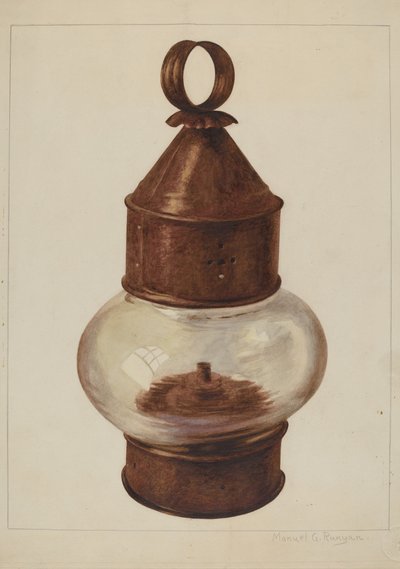 Utcai függőlámpa, c. 1938. alkotó: Manuel G. Runyan