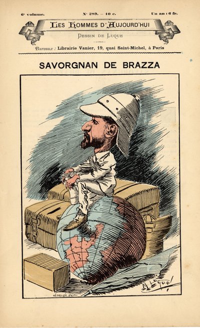 A mai emberek borítója, 289. szám, Manuel Luque (1854-1919) illusztrációja: Colonization Colonialism Colonies - Explorer, Pierre Savorgnan de Brazza (1852-1905) - Föld alkotó: Manuel Luque