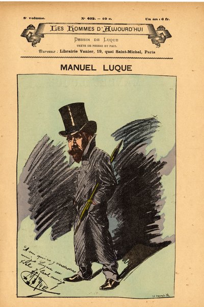 A The Men of Today címlapja, 402. szám, Manuel Luque (1854-1919) illusztrációja: Karikaturisták - Luque Manuel (1854-1924) alkotó: Manuel Luque