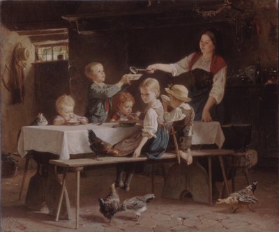 Gyerekek ebédnél, 1857 alkotó: Marc Louis Benjamin Vautier the Elder