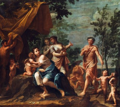 Apolló három gráciával, Vénusszal, Ámorral és Pánnal alkotó: Marcantonio Franceschini