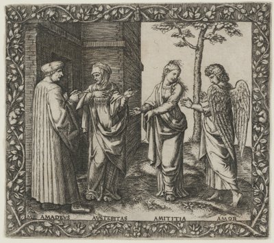 Amadeus Berruti megszorításokkal, Amititiával és szerelemmel alkotó: Marcantonio Raimondi