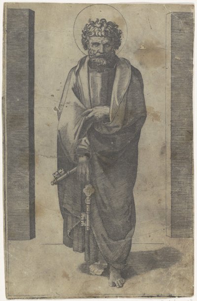 Péter apostol kulcsokkal Krisztus és az apostolok (sorozat címe) alkotó: Marcantonio Raimondi