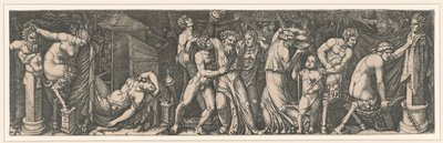 Bacchanalia, kb 1510-1511. alkotó: Marcantonio Raimondi