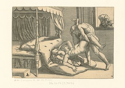 Én Modi. 9. pozíció, 1530-1540. alkotó: Marcantonio, Raimondi