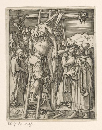 Keresztvétel Krisztus szenvedése (sorozat címe) alkotó: Marcantonio Raimondi