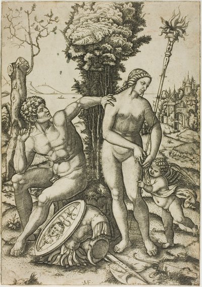 Mars, Vénusz és Ámor alkotó: Marcantonio Raimondi