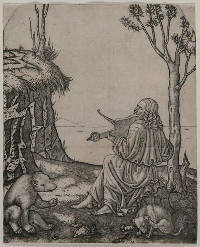 Orpheus Az állatok elbűvölése c. 1505. alkotó: Marcantonio Raimondi