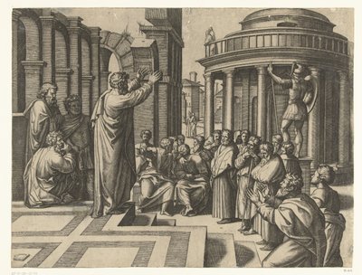Pál Athénban prédikál alkotó: Marcantonio Raimondi
