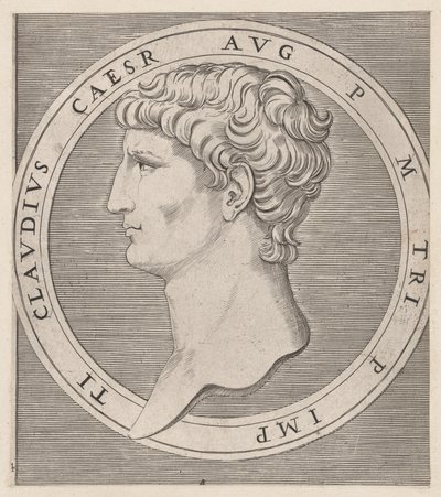 A nagyszerűség római tükre: Claudius, A tizenkét Caesarból, kb. 1500-1534., kb. 1500-1534. alkotó: Marcantonio Raimondi