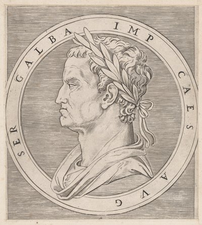 A római nagyszerűség tükre: Galba, A tizenkét császárból, kb. 1500-1534., kb. 1500-1534. alkotó: Marcantonio Raimondi