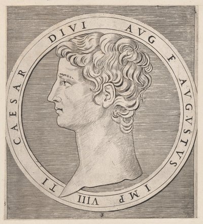 A nagyszerűség római tükre: Tiberius, A tizenkét császárból, kb. 1500-1534., kb. 1500-1534. alkotó: Marcantonio Raimondi