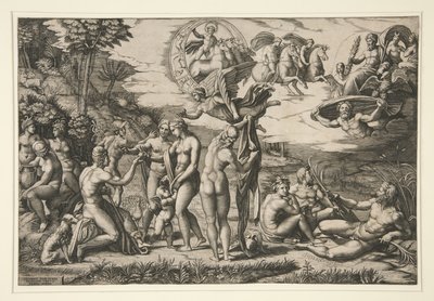 Párizs ítélete, Raphael után, 1510-20 körül alkotó: Marcantonio Raimondi