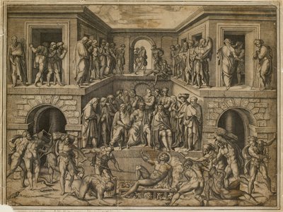 Szent Lőrinc mártíromsága, 1525 alkotó: Marcantonio Raimondi