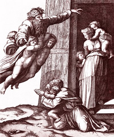 Ábrahám hivatása alkotó: Marcantonio Raimondi