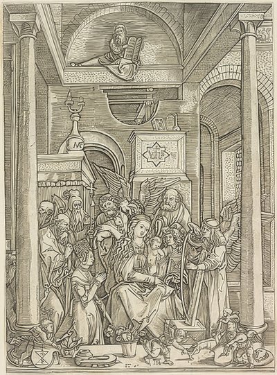 Mária dicsőítése alkotó: Marcantonio Raimondi