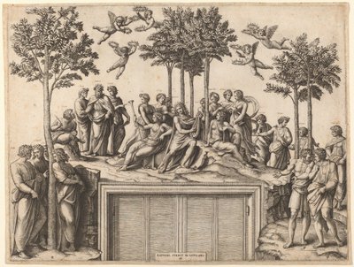 Apollo a Parnassuson alkotó: Marcantonio Raimondi after Raphael