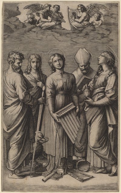 Szent Cecília alkotó: Marcantonio Raimondi after Raphael