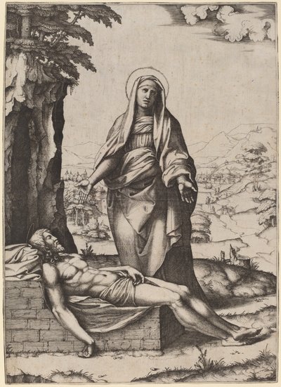 A Szűzanya siralma alkotó: Marcantonio Raimondi after Raphael
