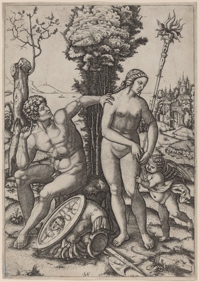 Mars, Vénusz és Erosz alkotó: Marcantonio Raimondi possibly after Andrea Mantegna