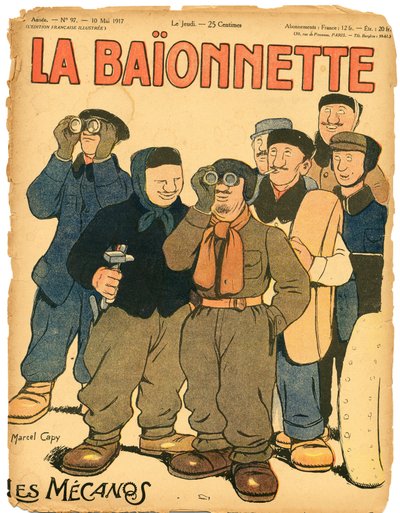 A "La Baionnette" borítója, színes szatíra alkotó: Marcel Amable O.L. Capy