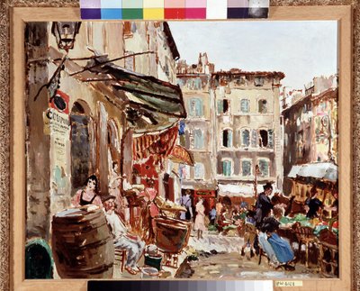 A Marseille-i Lenche tér piaca Marcel Leprin (1891-1933) festménye Mérete 50x61 cm Kötelező megemlítés: Provence, Marseille gyűjteményalapítása alkotó: Marcel Leprin