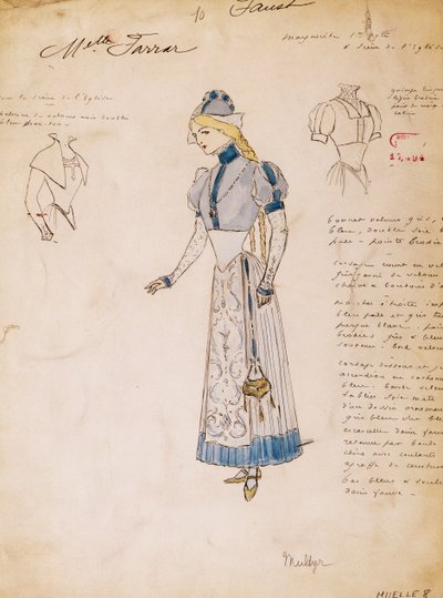 Margherita, Faust jelmezvázlata Charles Gounodtól, Multzer készítette alkotó: Marcel Multzer