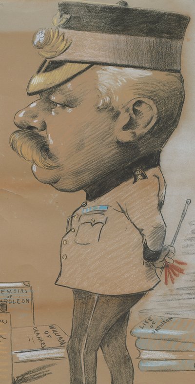 A Royal Marines könnyűgyalogság azonosítatlan alezredesének karikatúrája, 1893 (színes kréta papíron) alkotó: Marcel Pic