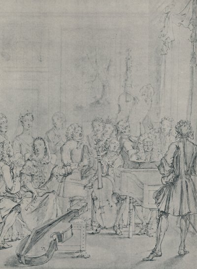 Koncert egy nemesi házban, 1736, 1920 alkotó: Marcellus Laroon the Younger