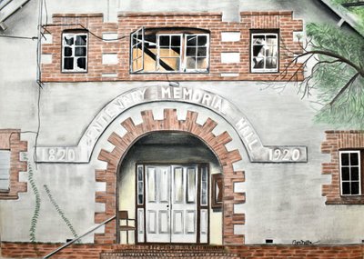 A Centenary Hall történelmi bejárata alkotó: Marchelle de Kock