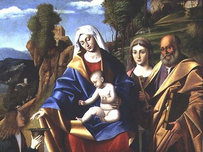 M.5 Szűzanya és gyermeke szentekkel, 1510 körül alkotó: Marco Basaiti