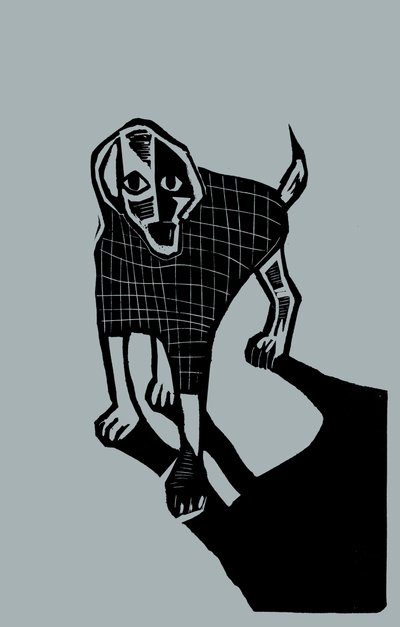 Kutya, 2023 (linóleum, papír) alkotó: Marco Campedelli