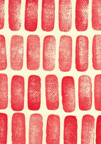 Stones_red, 2017 (gumibélyegek) alkotó: Marco Campedelli