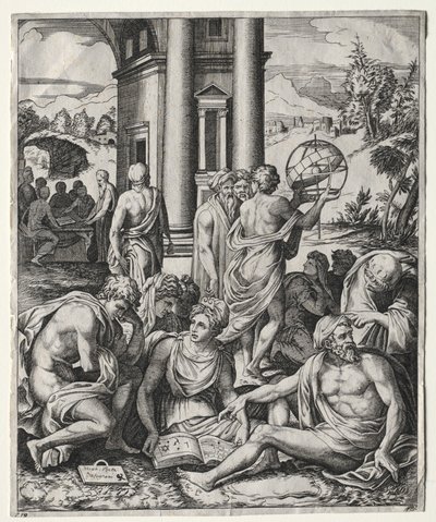 Tudósok gyűlése, c. 15151527. alkotó: Marco Dente