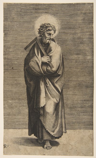Szent Tamás szögletes szabályt tartva, feje jobbra fordult, kb. 1515-27. alkotó: Marco Dente