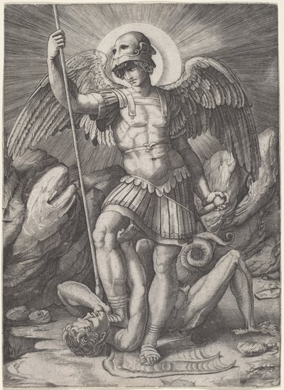 Szent Mihály alkotó: Marco Dente after Raphael