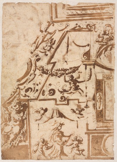 Groteszk ugráló kentaur versóval, c. 15651588. alkotó: Marco Marchetti