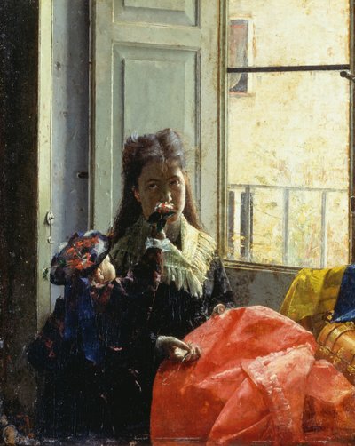 Varrónő (olaj a panelen) alkotó: Marco di Gregorio