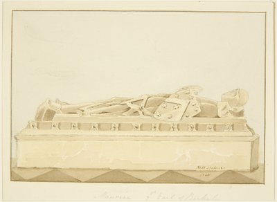 Maurice, Berkeley 7. grófjának képmása a bristoli katedrálisban (ceruza és akvarell papíron) alkotó: Marcus H. Homes