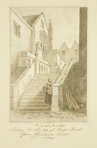 Queen Street [későbbi karácsonyi lépések] (ceruza és akvarell papíron) alkotó: Marcus H. Homes