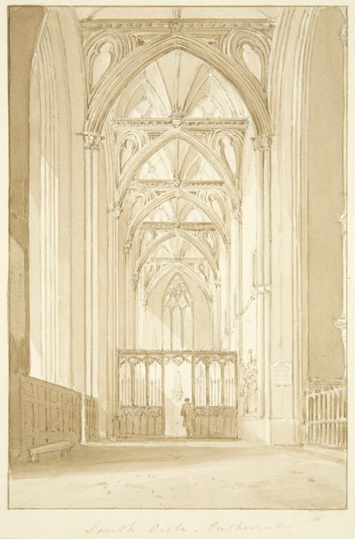 Bristol székesegyház déli szigete (ceruza és akvarell papíron) alkotó: Marcus H. Homes